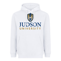 White Judson College Heavyweight Hoodie - artisFamous