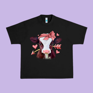 Valentines Day Baby Calf Urban Heavy Tee Designed By Jasminsmagicworld