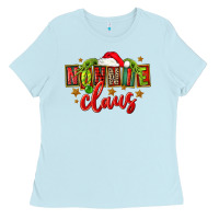 Baby Blue christmas nonnie claus Ladies Tee - FaDigitalArtStudio
