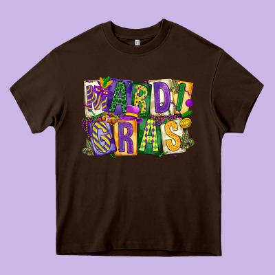 Mardi  Gras Heavy Core Tee Designed By Cowgirlartshop
