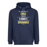 Navy i raised a badass drummer Heavyweight Hoodie - artisFamous