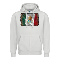 Dove Grey mexico flag black glitter leopard Zipper Hoodie - AdoDesignShop