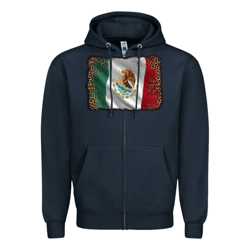 Mexico Flag Black Glitter Leopard Zipper Hoodie by AdoDesignShop | Teevron