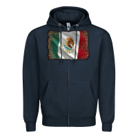 Navy mexico flag black glitter leopard Zipper Hoodie - AdoDesignShop