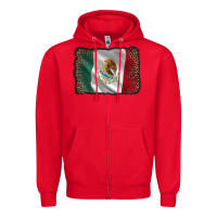 Red mexico flag black glitter leopard Zipper Hoodie - AdoDesignShop