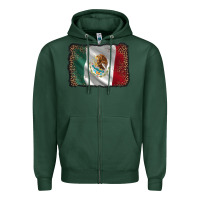 Sports Green mexico flag black glitter leopard Zipper Hoodie - AdoDesignShop