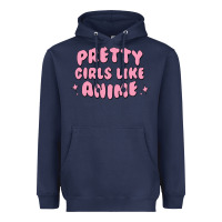 Navy Pretty Girls Like Anime Heavyweight Hoodie - artisFamous