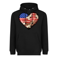 Black western usa flag heart Heavyweight Hoodie - JahusDesignShop