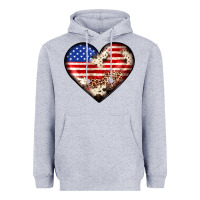 Heather Grey western usa flag heart Heavyweight Hoodie - JahusDesignShop