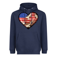 Navy western usa flag heart Heavyweight Hoodie - JahusDesignShop