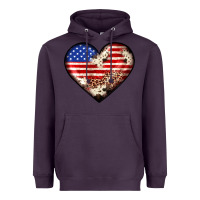 Plum western usa flag heart Heavyweight Hoodie - JahusDesignShop