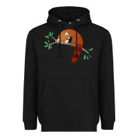 Black red panda sleeping Heavyweight Hoodie - artisFamous