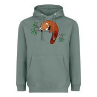 Sage red panda sleeping Heavyweight Hoodie - artisFamous