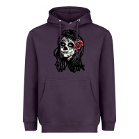 Plum sugar skull lady Heavyweight Hoodie - artisFamous