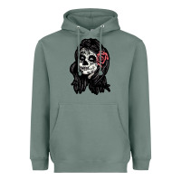 Sage sugar skull lady Heavyweight Hoodie - artisFamous
