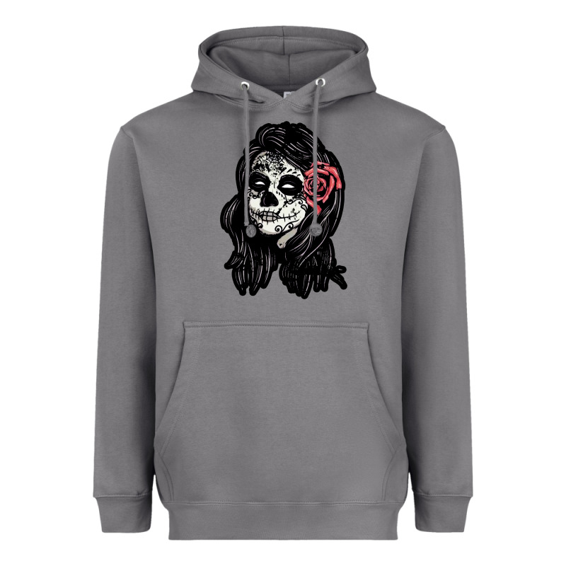 Sugar Skull Lady Heavyweight Hoodie by artisFamous | Teevron