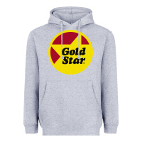 Heather Grey Gold Star Chili Resto Heavyweight Hoodie - artisFamous