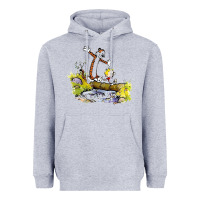 Heather Grey calvin and hobbes bill watterson Heavyweight Hoodie - artisFamous