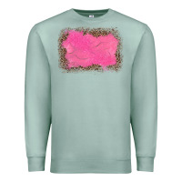 Seafoam gemstone pink leopard background Premium Sweatshirt - JahusDesignShop