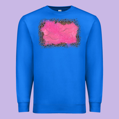 Gemstone Pink Leopard Background Premium Sweatshirt Designed By Jahusdesignshop