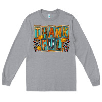 Heather Grey thankful Long Sleeve Tee - FaDigitalArtStudio
