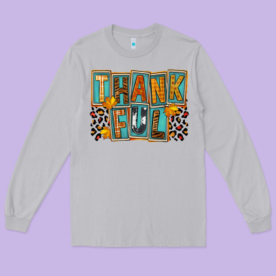 Thankful Long Sleeve Tee Designed By Fadigitalartstudio