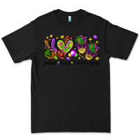 Black Peace Love Mardi Gras Premium Tee - HowdyJamesFarm