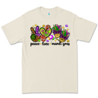 Bone Peace Love Mardi Gras Premium Tee - HowdyJamesFarm