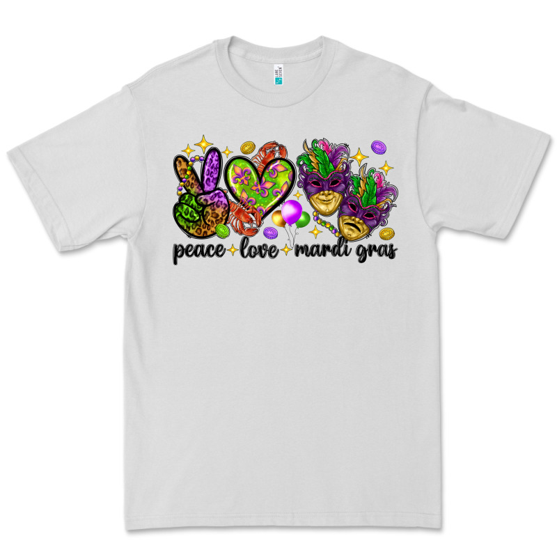 Peace Love Mardi Gras Premium Tee by HowdyJamesFarm | Teevron