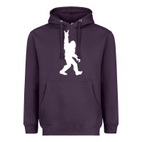 Plum funny bigfoot rock and roll t shirt for sasquatch believers Heavyweight Hoodie - artisFamous