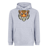 Heather Grey tiger vector face Heavyweight Hoodie - artisFamous