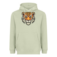 Matcha tiger vector face Heavyweight Hoodie - artisFamous