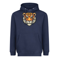 Navy tiger vector face Heavyweight Hoodie - artisFamous