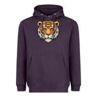 Plum tiger vector face Heavyweight Hoodie - artisFamous