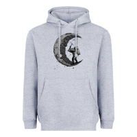 Heather Grey digging the moon Heavyweight Hoodie - artisFamous