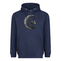 Navy digging the moon Heavyweight Hoodie - artisFamous