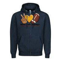 Navy peace love football Zipper Hoodie - AdoDesignShop