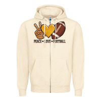 Sandshell peace love football Zipper Hoodie - AdoDesignShop