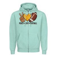 Seafoam peace love football Zipper Hoodie - AdoDesignShop