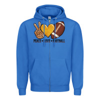 True Royal peace love football Zipper Hoodie - AdoDesignShop