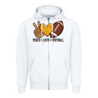 White peace love football Zipper Hoodie - AdoDesignShop