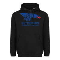 Black Hutchinson Community College Heavyweight Hoodie - artisFamous