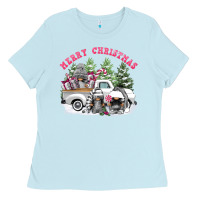 Baby Blue merry christmas gnomies Ladies Tee - FaDigitalArtStudio