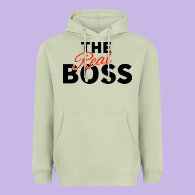 The Real Boss Matching Couple Heavyweight Hoodie Designed By Artisfamous