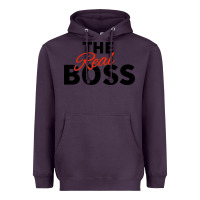 Plum the real boss matching couple Heavyweight Hoodie - artisFamous