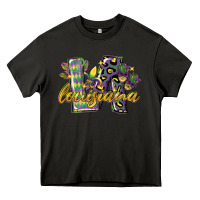 Asphalt louisiana leopard mardi gras 12 inches 300 dpi Heavy Core Tee - CowGirlArtShop