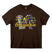 Chocolate Brown louisiana leopard mardi gras 12 inches 300 dpi Heavy Core Tee - CowGirlArtShop