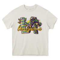 Cream louisiana leopard mardi gras 12 inches 300 dpi Heavy Core Tee - CowGirlArtShop