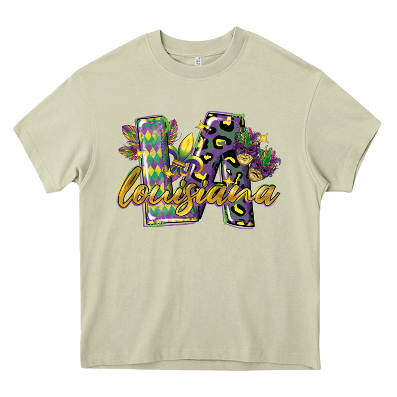 Louisiana Leopard Mardi Gras 12 Inches 300 Dpi Heavy Core Tee by CowGirlArtShop | Teevron
