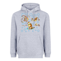 Heather Grey calvin and hobbes Heavyweight Hoodie - artisFamous